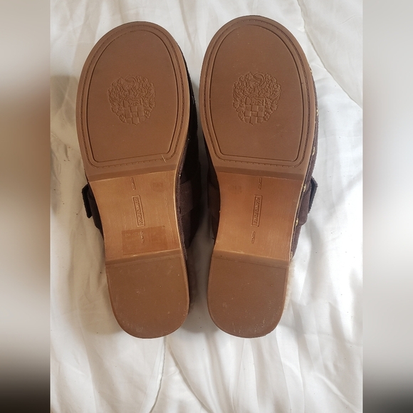 Vince Camuto Canzenee Sherpa Women  7.5 Brown Suede Wooden Wedge Heel Clog Shoes - Picture 10 of 16